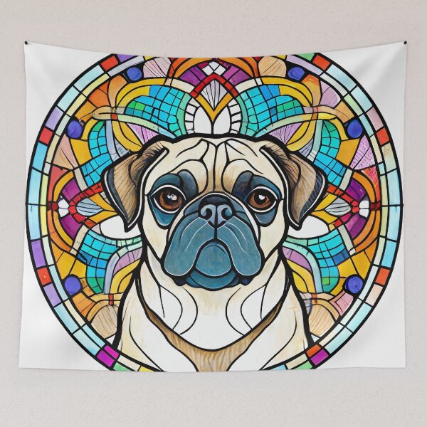 Item preview, Pug Stained Glass Dog Pug designed and sold by ThePetozoicEra.