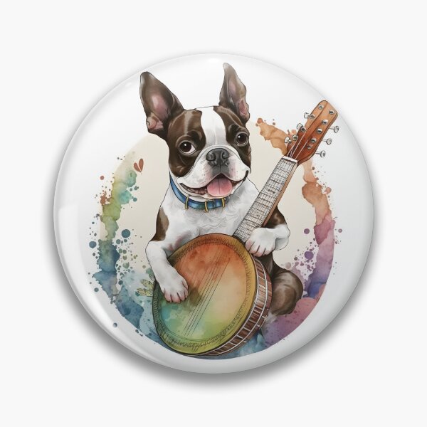 Item preview, Boston Terrier playing Banjo designed and sold by salarkoshop.