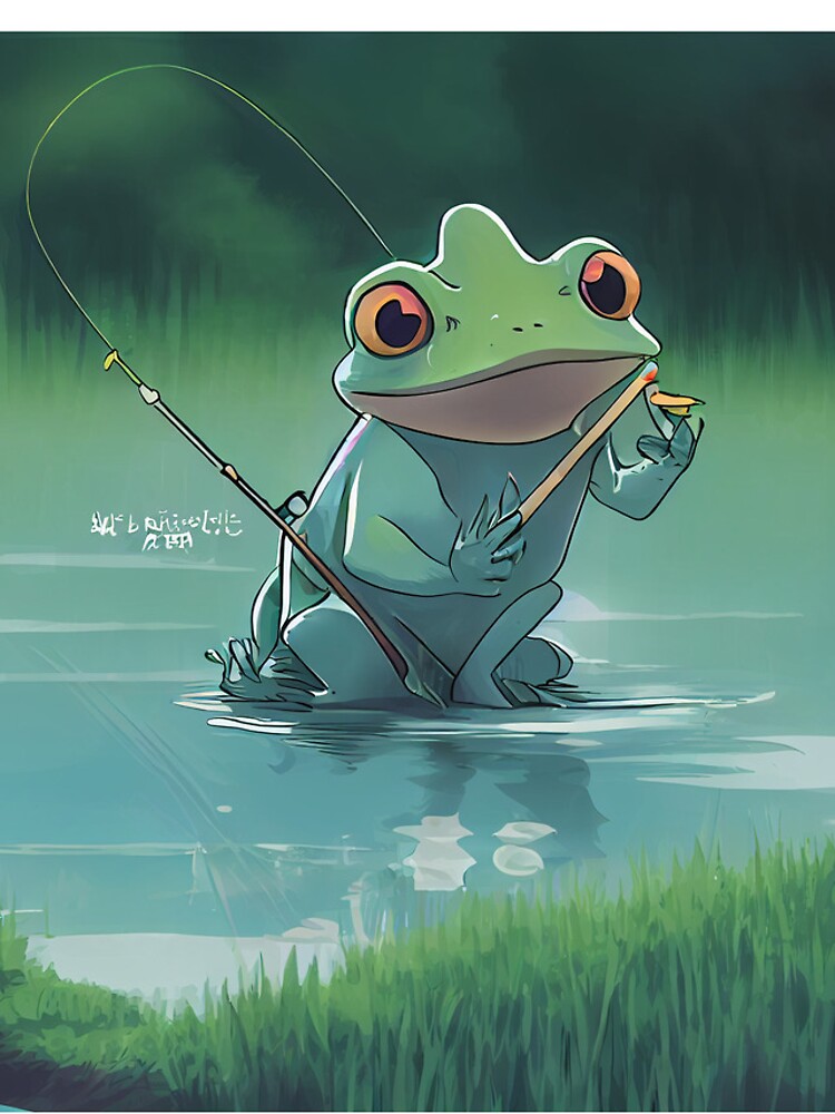 Cute Frog Fishing In The Lake iPhone Case for Sale by Yoho-ka Press