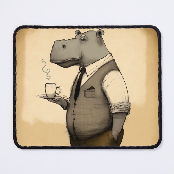 Item preview, Hippo Hipster Fashion Sketch designed and sold by WalterWhatFace.