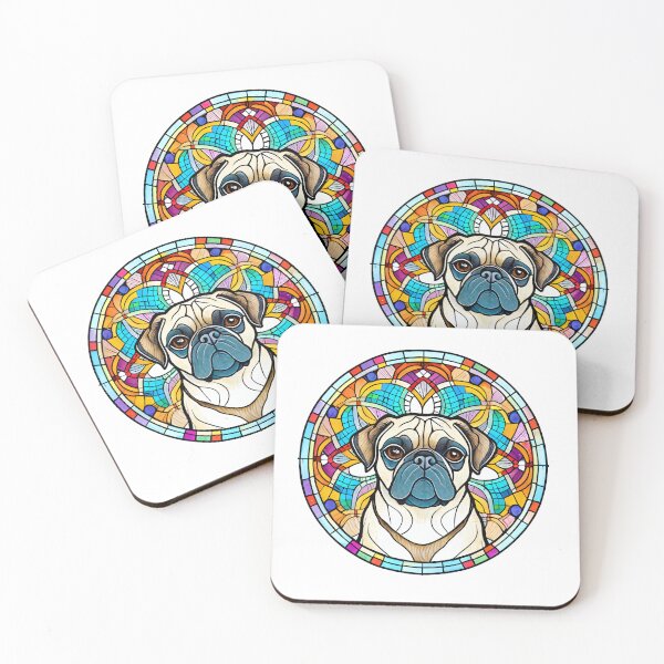 Item preview, Pug Stained Glass Dog Pug designed and sold by ThePetozoicEra.