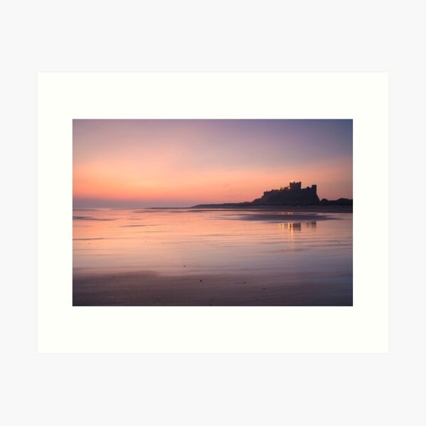 Winter Sunrise Bamburgh Castle Art Print