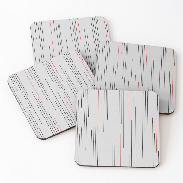 Item preview, Minimal Contemporary Line Abstract Pattern in Red, Black and Gray designed and sold by MellowCat.