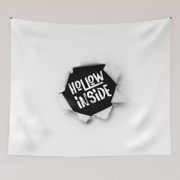 Item preview, Hollow Inside | Empty Depression Narcissism Black And White Typography designed and sold by Zazizu.