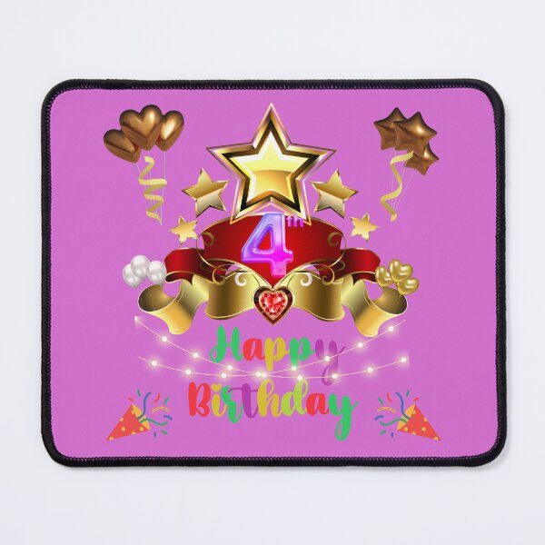 Item preview, 4 years, Happy Birthday 4 years, (English), Children's gift, purple designed and sold by Ksmith-Style.