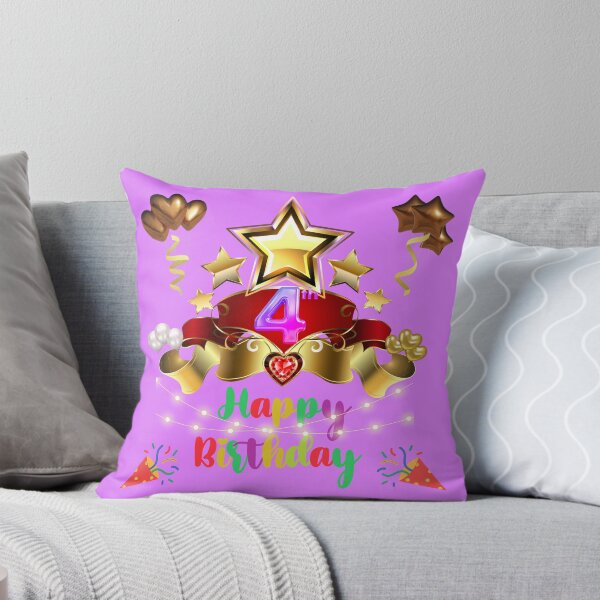 Item preview, 4 years, Happy Birthday 4 years, (English), Children's gift, purple designed and sold by Ksmith-Style.