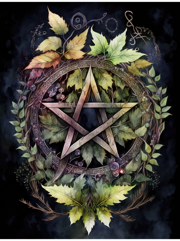 Pentacle Wreath Wiccan Witchy Pagan Goth Occult Tee