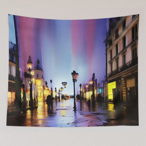 Item preview, An evening walk on a rainy day in the streets of Paris designed and sold by sadconfusedmoon.