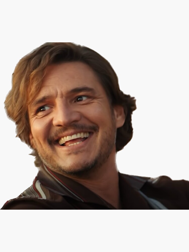 Thumbnail 3 of 3, Sticker, Unhinged Pedro Pascal Sticker designed and sold by floridiangoblin.