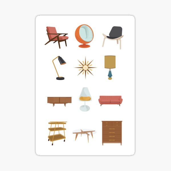 Vista previa del artículo con la obra «Muebles modernos de mediados de siglo», diseñado y vendido por Designs by Kool Kat.