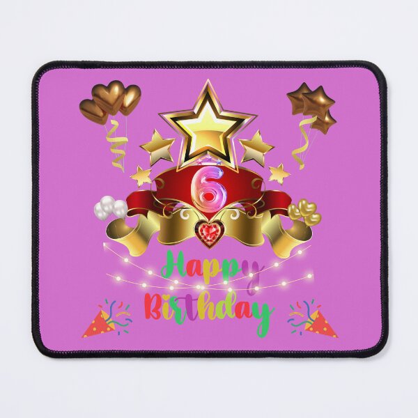 Item preview, 6 years, Happy Birthday 6 years, (English), Children's gift, purple designed and sold by Ksmith-Style.