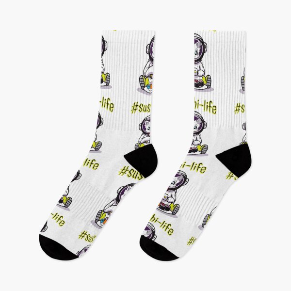 Item preview, Sushi Life - Astronaut Cat Eating Sushi - Yellow Strike/University Gold  designed and sold by OPH-Trading-Co.