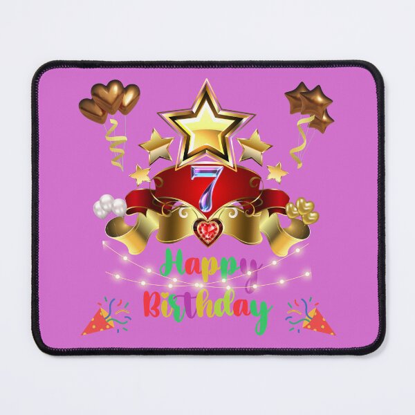 Item preview, 7 years, Happy Birthday 7 years, (English), Children's gift, purple designed and sold by Ksmith-Style.