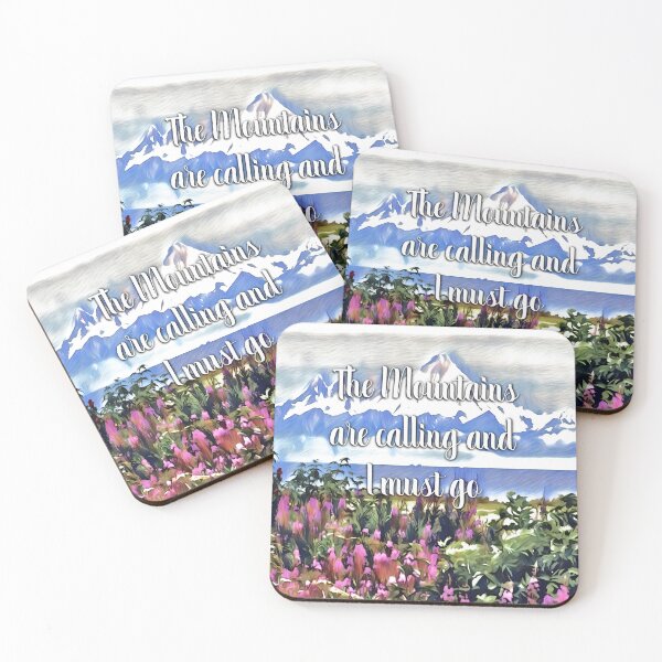 Item preview, The Mountains are calling and I must go, Wildflowers and mountains  designed and sold by Inktown.
