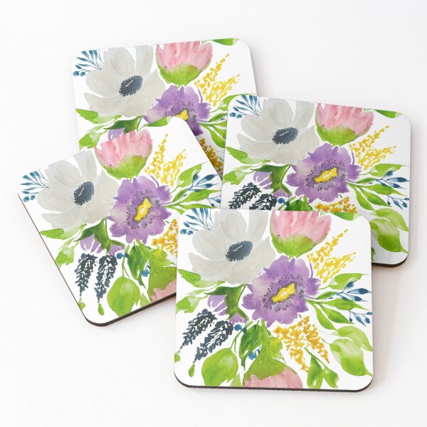 Item preview, Lavender and Grey Watercolor Floral Bouquet designed and sold by JuniperWD.