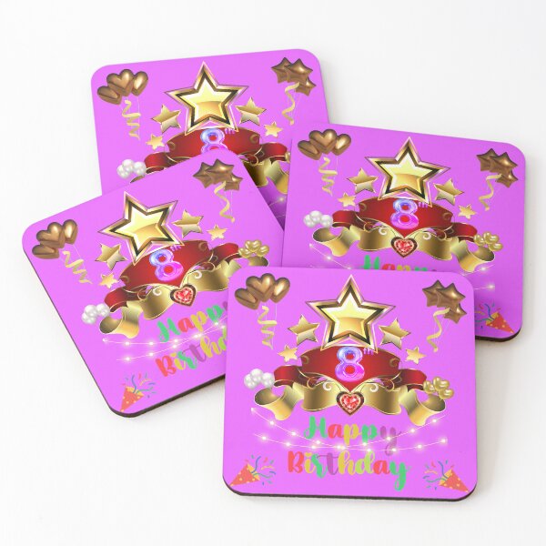 Item preview, 8 years old, Happy birthday 8 years old, (English), Children's gift, purple designed and sold by Ksmith-Style.