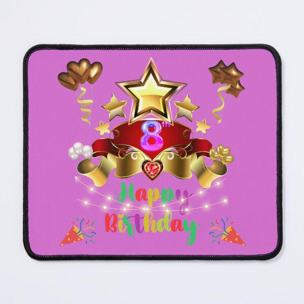 Item preview, 8 years old, Happy birthday 8 years old, (English), Children's gift, purple designed and sold by Ksmith-Style.
