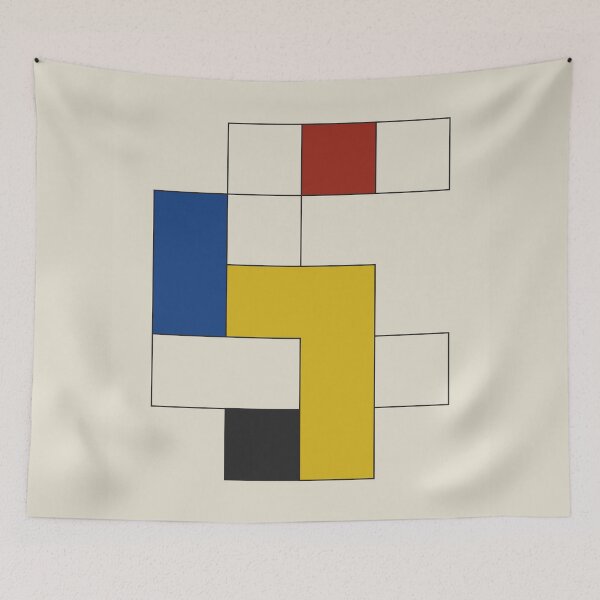 Aperçu de l'œuvre Imprimé inspiré du Bauhaus et de Piet Mondrian créée et vendue par MDRNHOME.