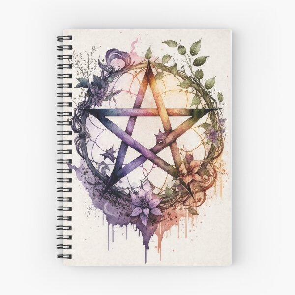 Item preview, Pagan Botanical Pentacle - Wiccan Gothic Colorful Pentagram designed and sold by MoonBohemian.