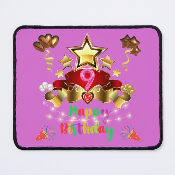 Item preview, 9 years old, Happy Birthday 9 years old, (English), Children's gift, purple designed and sold by Ksmith-Style.