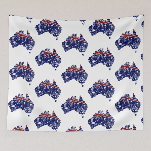 Item preview, Australia. Flag on Map.   designed and sold by MolinelliVintag.