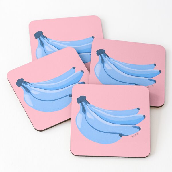 Artikelvorschau, Bananas artwork blue- pink background entworfen und verkauft von Studio Lydia Lovely.