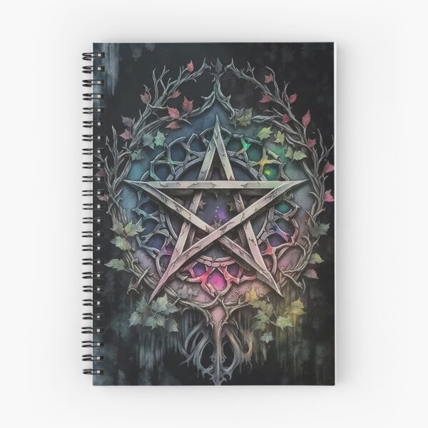 Item preview, Pagan Botanical Pentacle - Wiccan Gothic Colorful Pentagram designed and sold by MoonBohemian.