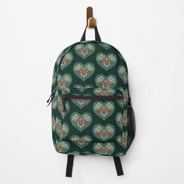 Item preview, green heart with birds folk pattern for easter designed and sold by Hennagirl.