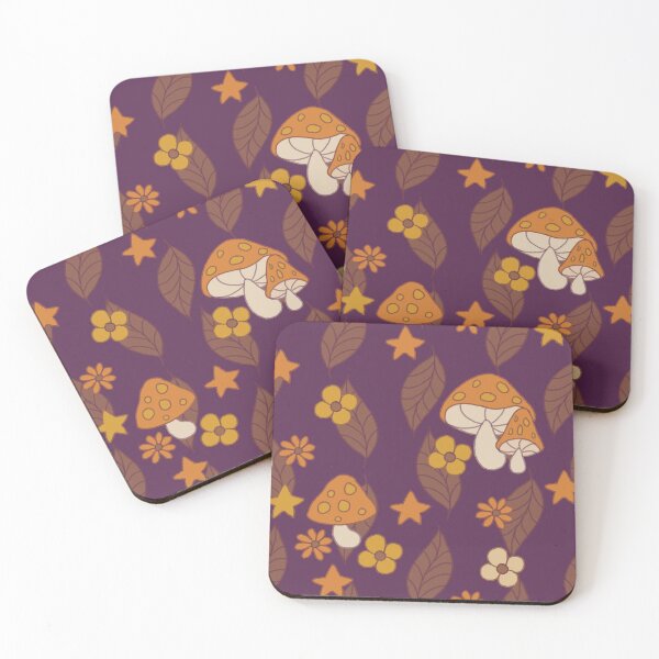Item preview, Cute Cottagecore Orange Mushroom and Stars Seamless pattern designed and sold by Jenna Wing-Hu.