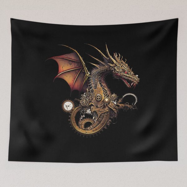 Item preview, Steampunk Dragon fantasy Illustration designed and sold by Gerald Waters.