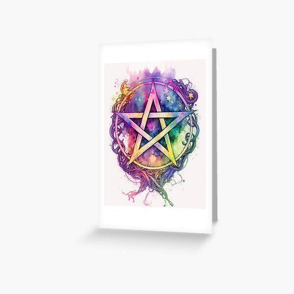 Item preview, Pagan Botanical Pentacle - Wiccan Gothic Colorful Pentagram designed and sold by MoonBohemian.