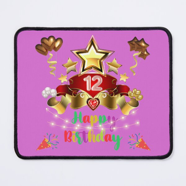 Aperçu de l'œuvre 12 ans, Joyeux anniversaire 12 ans, (Anglais), Cadeau enfant, violet créée et vendue par Ksmith-Style.