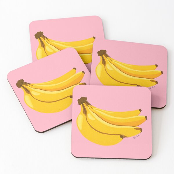 Artikelvorschau, Bananas artwork yellow- pink background entworfen und verkauft von Studio Lydia Lovely.