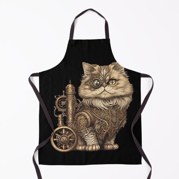 Item preview, Steampunk Persian Cat Fantasy illustration designed and sold by Gerald Waters.