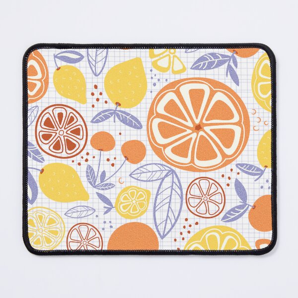 Item preview, Citrus fruits on a checkerboard - orange, yellow, violet designed and sold by Arubi-Art.