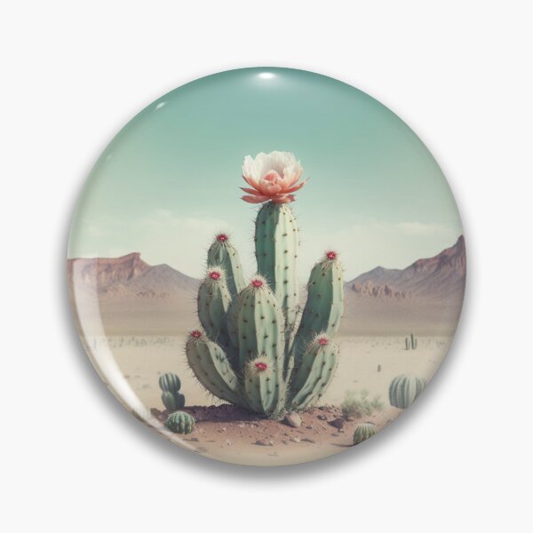 Item preview, Cactus with pink blooming flower designed and sold by Neonmountain.
