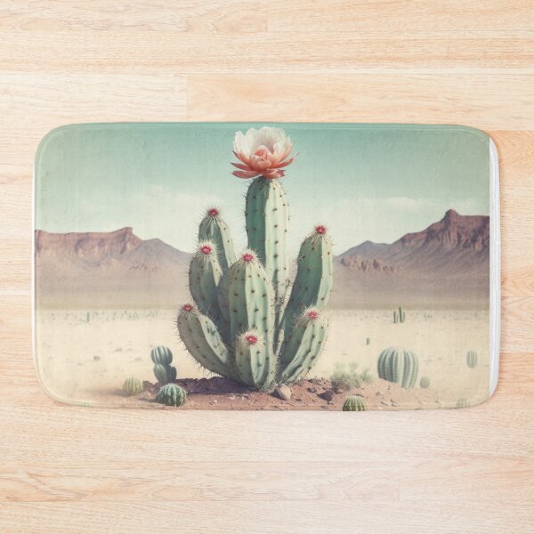Item preview, Cactus with pink blooming flower designed and sold by Neonmountain.