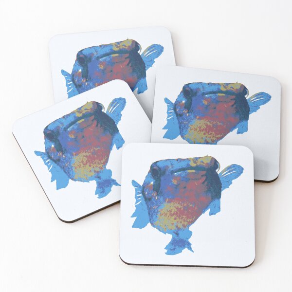 Item preview, puffer fish blue porcupinefish designed and sold by MiraNomegusta.