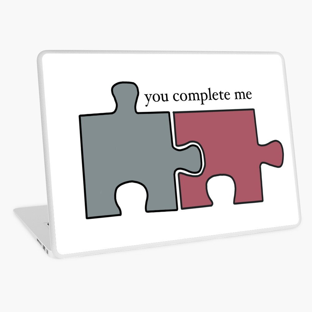 You Complete Me Metallic Puzzle Pieces Card