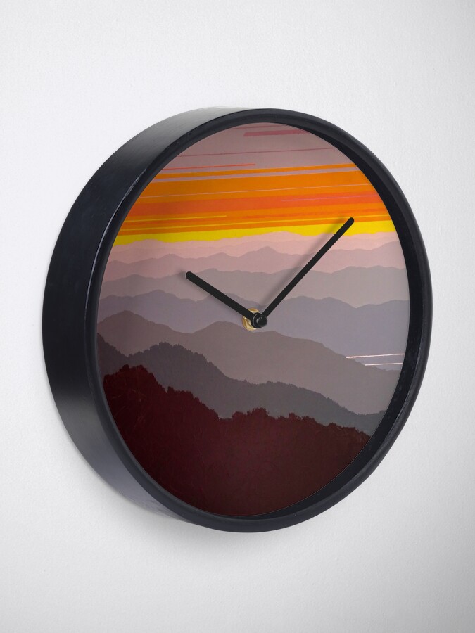 Alternate view of "Misty Mountain Morning" #97 Clock