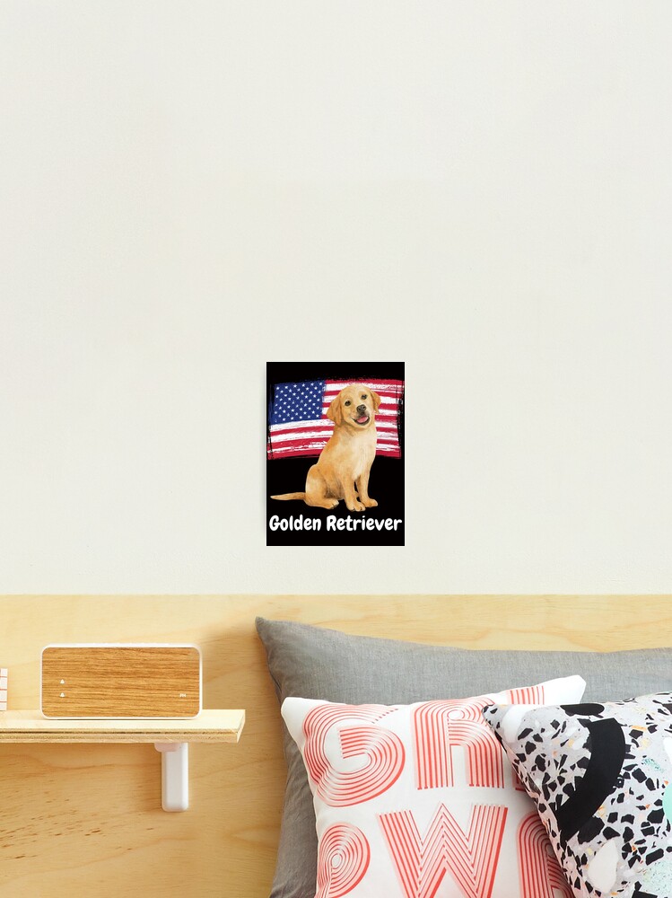 Aperçu 2 sur 3. Impression photo avec l'œuvre Golden Retriever créée et vendue par RascalsDesigns.