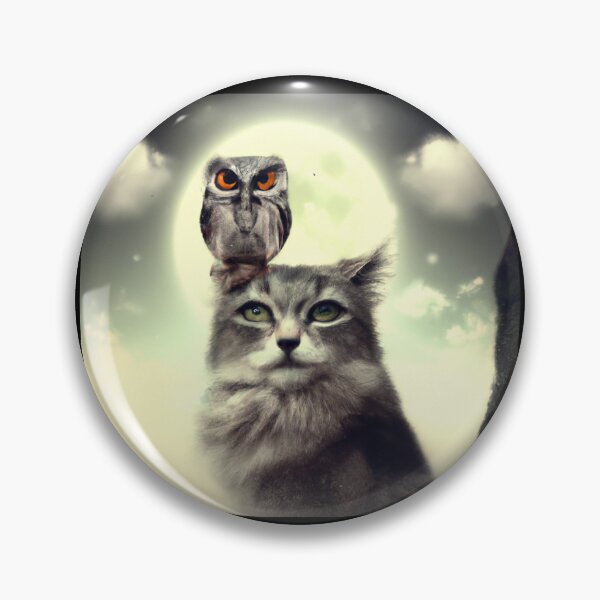 Item preview, a cat and an owl t-shirt designed and sold by shirtkosa.