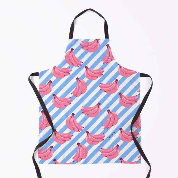 Item preview, Bananas pattern pink- blue striped background designed and sold by Studio Lydia Lovely.