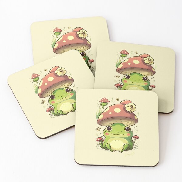 Item preview, Cute Frog with Mushroom Hat with Flower designed and sold by UniverseStelar.