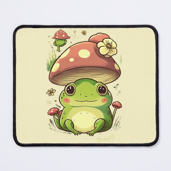 Item preview, Cute Frog with Mushroom Hat with Flower designed and sold by UniverseStelar.