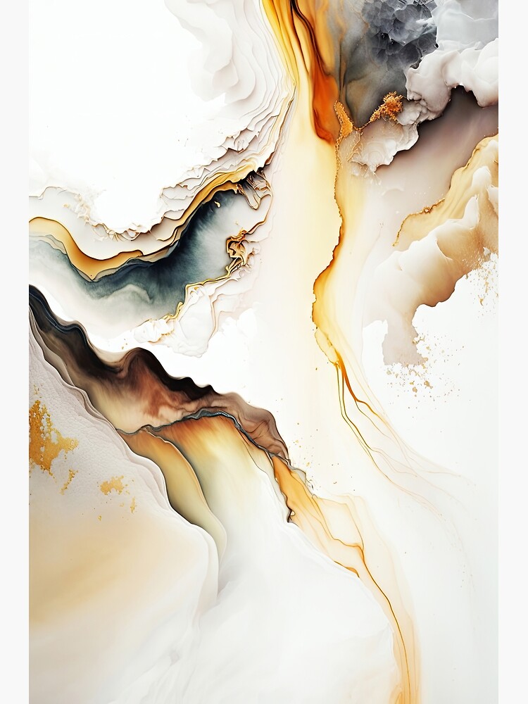 Earthy Symphony: Abstract acrylic ink painting Canvas Print for
