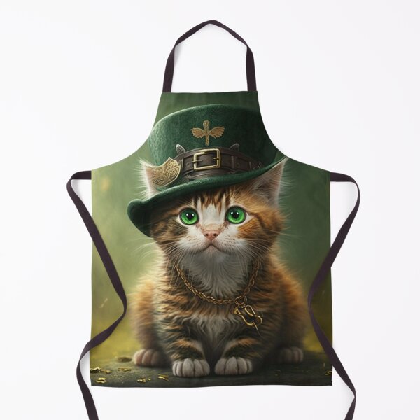 Item preview, St patriks day cat gold green hat designed and sold by NxtGenArt.