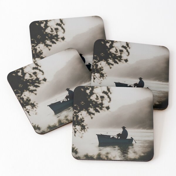 Item preview, Sepia style fisherman in a rowboat designed and sold by RK - Shop.
