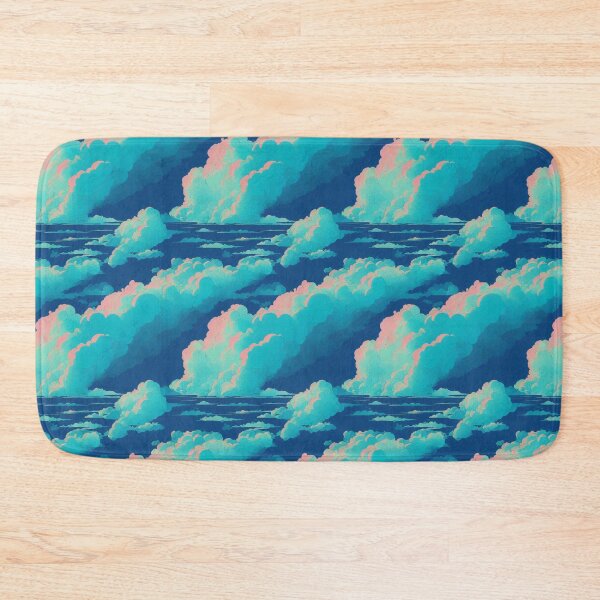 Item preview, Retrowave Cloudy Sky in Blue and Pink - Online Cyberpunk Vector Landscape designed and sold by Fine Prints.