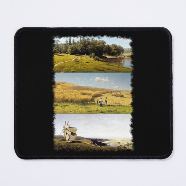Item preview, Ukrainian Painting Landscape Fields Mill Farm designed and sold by ByOStass.